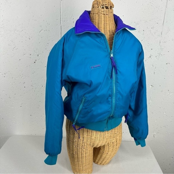 Vintage Columbia Medium Purple & Turquoise Reversible Ski Jacket - Picture 5 of 15